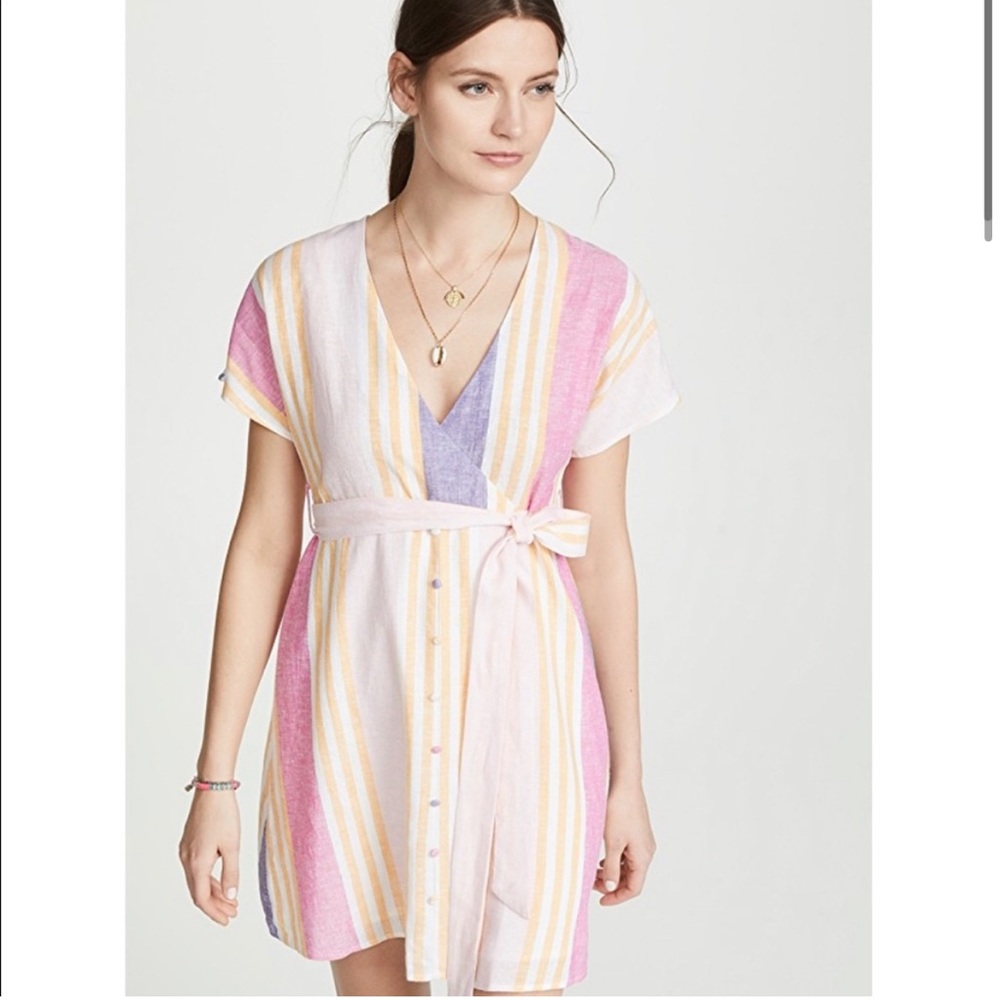 Line and Dot Linen Dress Size XS
